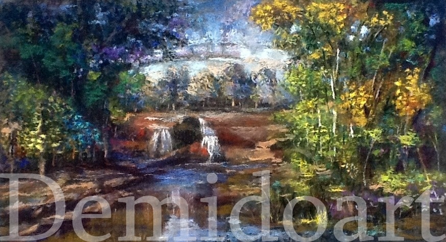 11x18 waterfall pastel