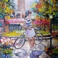 girl with bicycle 