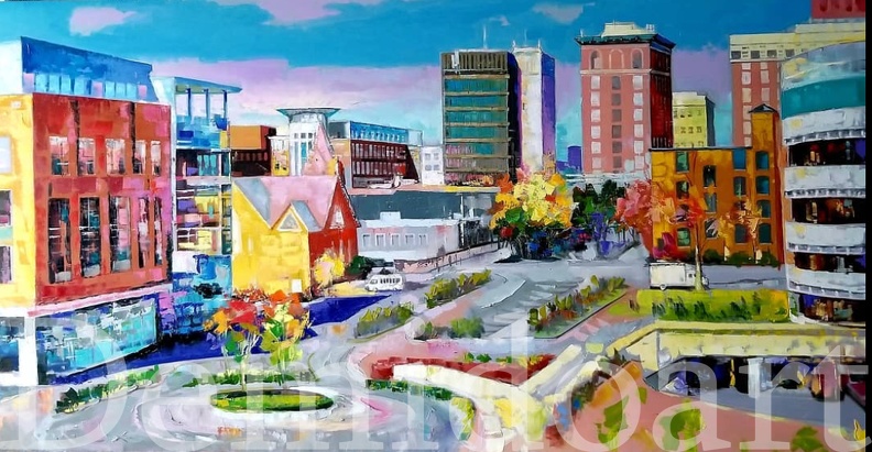 City view,48x96,oil on canvas, Vladimir Demidovich,$7000.jpg